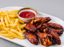 BBQ Wings with French Fries