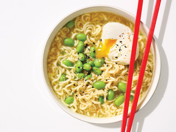 Noodles with Poached Eggs