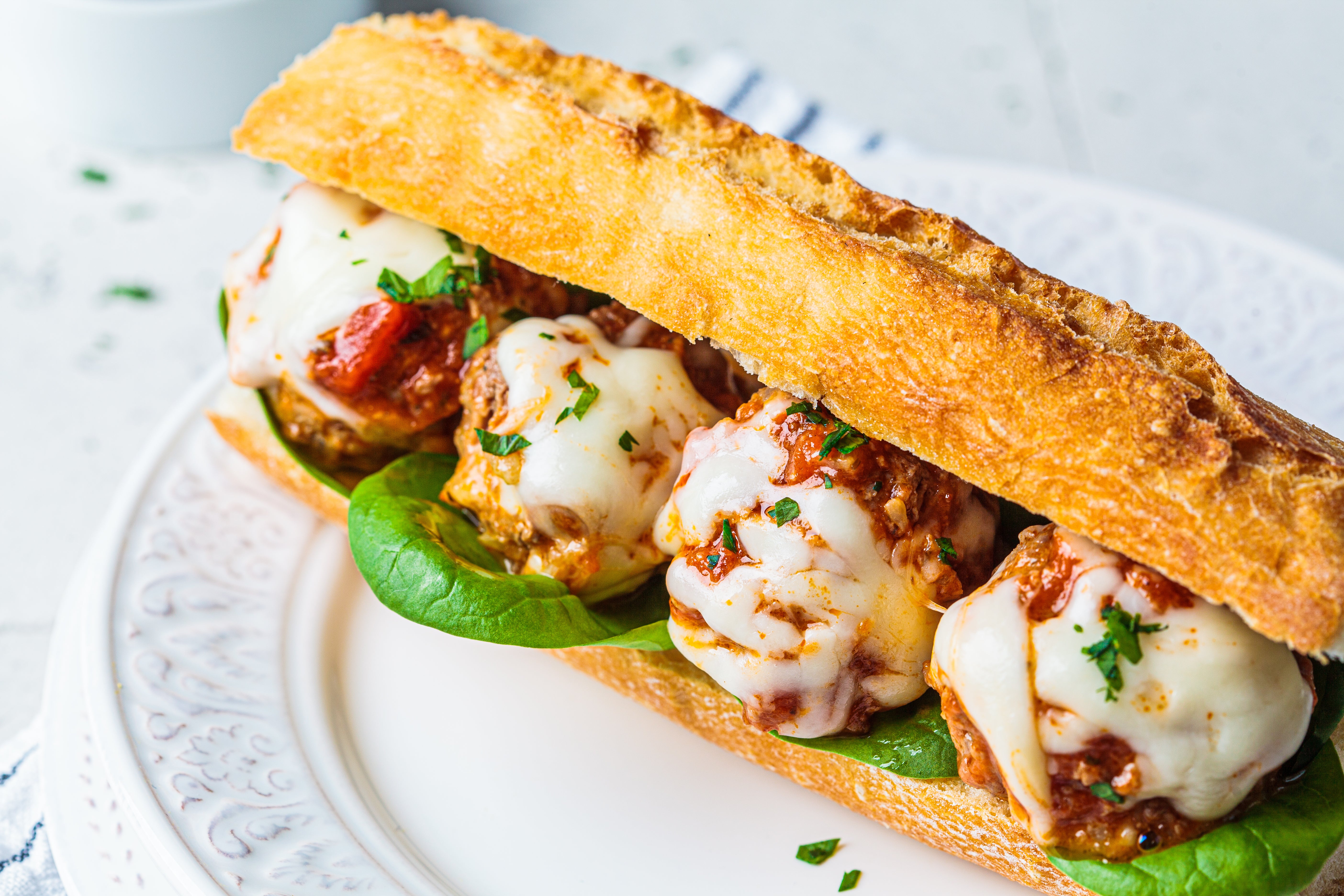 Meatball Parmigiana with French Fries